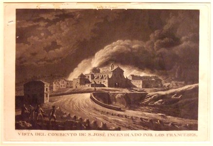 Vista del combento de S. José incendiado por los franceses