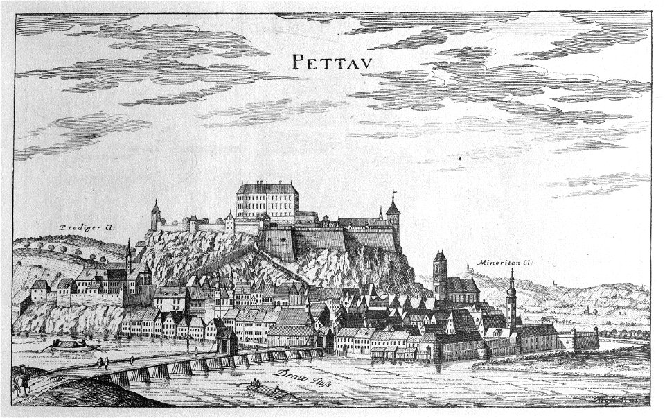Vischer - Topographia Ducatus Stiriae - 297 Pettau - Ptuj