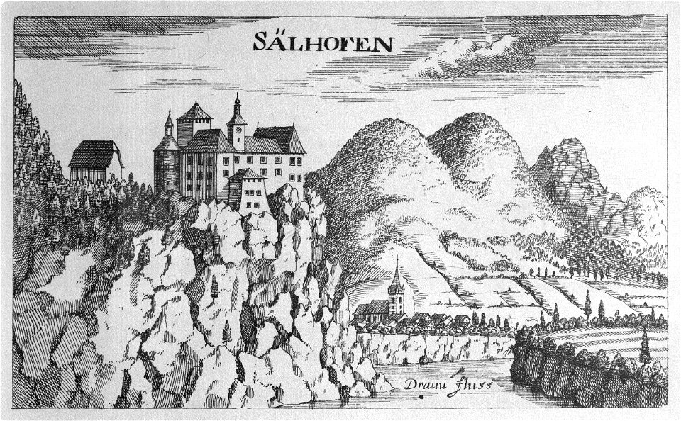 Vischer - Topographia Ducatus Stiriae - 361 Saldenhofen bei Mahrenberg - Vuzenica
