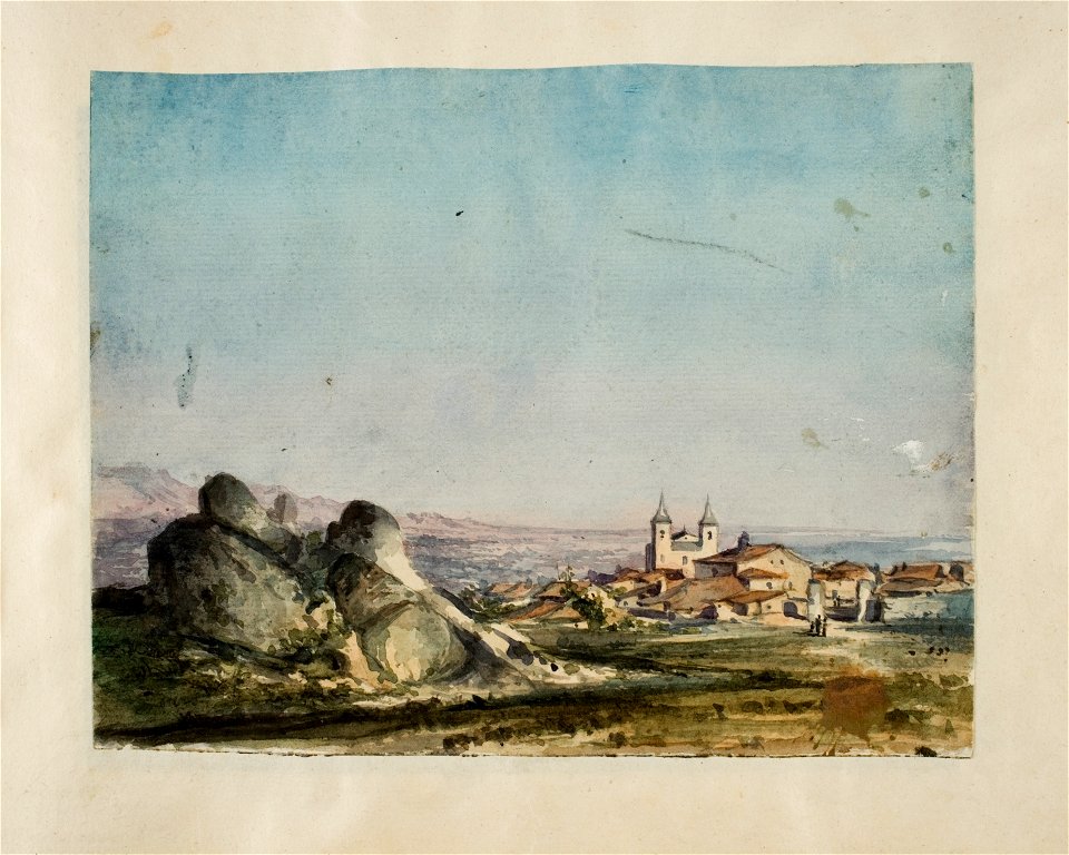 Vista de El Escorial con la iglesia de San Bernabé