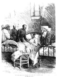 Visita de Alfonso XII al hospital de coléricos, de Comba