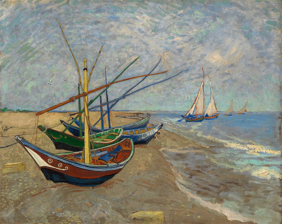 Vissersboten op het strand van Les Saintes-Maries-de-la-Mer - s0028V1962 - Van Gogh Museum