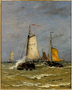 Vissersschepen by HW Mesdag