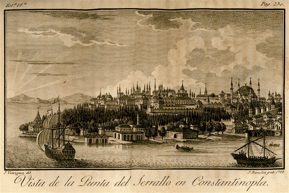 Vista de la Punta del Serrallo en Constantinopla - Moreno José - 1790