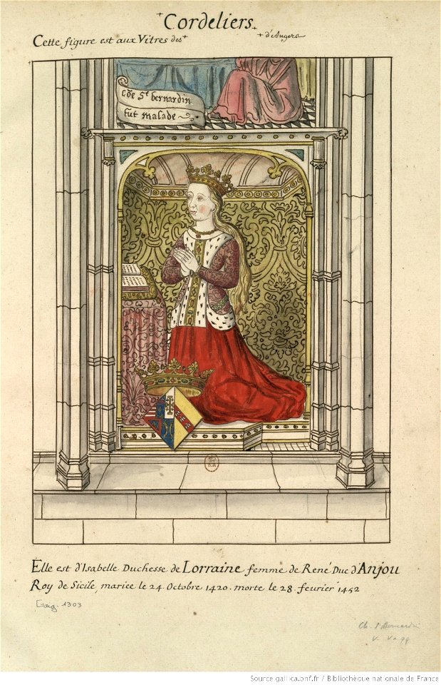 Vitrail d'Isabelle de Lorraine aux Cordeliers d'Angers