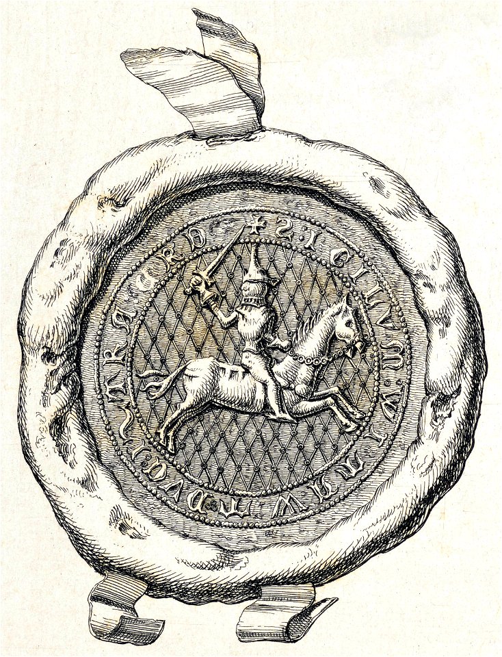 Vitaŭt Vialiki, Pahonia. Вітаўт Вялікі, Пагоня (K. Kielisiński, 1385, 1841)