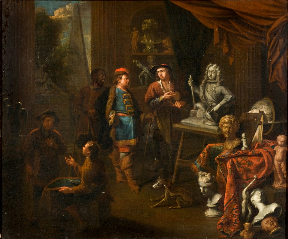 Visit in a Sculptor's Studio (Balthasar van den Bosch) - Nationalmuseum - 22551