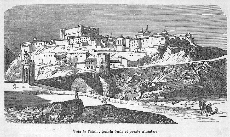 Vista de Toledo, tomada desde el puente Alcántara