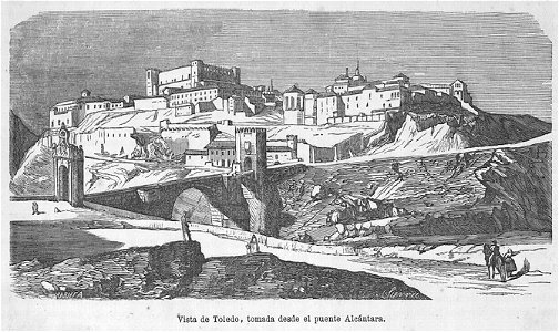 Vista de Toledo, tomada desde el puente Alcántara