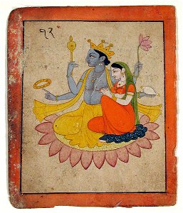 Vishnu with Lakshmi on a lotus (6125133540)