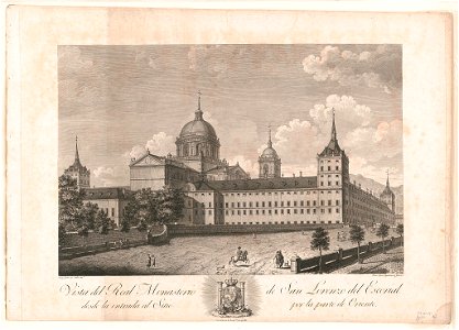 Vista del real monasterio de San Lorenzo del escorial desde la entrada al sitio por la parte de Oriente LCCN2003673046