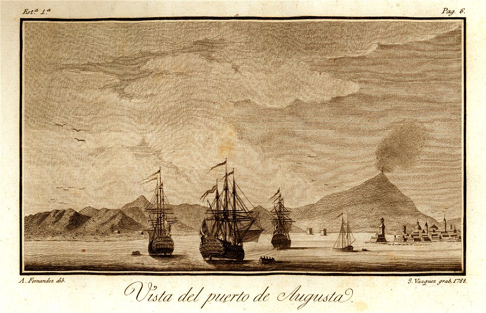 Vista del puerto de Augusta - Moreno José - 1790