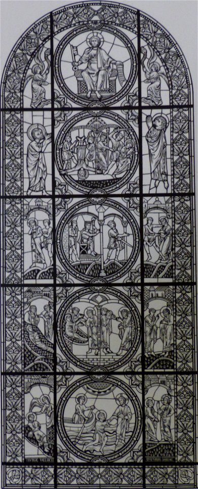 Vitrail de Saint Pierre (Lucien Bégule - Chapelle nord du chœur - collection part.)
