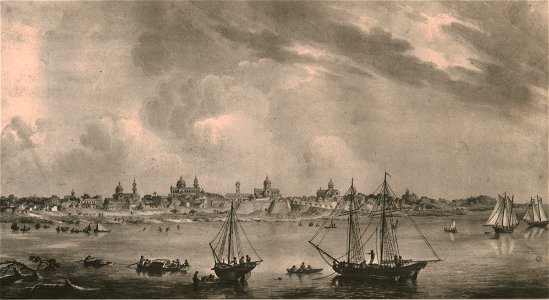 Vista de Buenos Aires desde el río, según Brambila