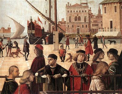 Vittore carpaccio, Arrival of the English Ambassadors 03