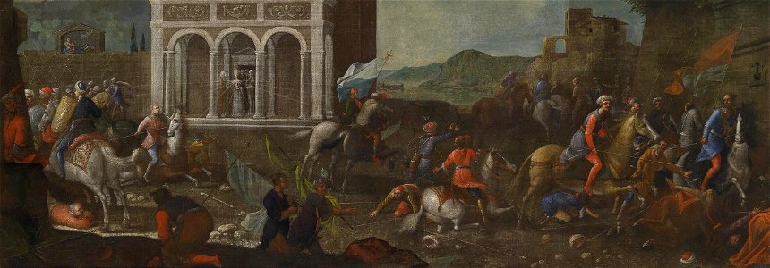 Vittore Carpaccio (follower) Katharina von Siena eine Stadt gegen die Türken verteidigend