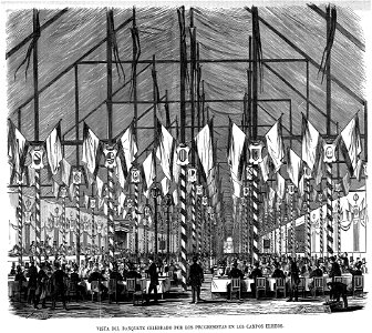 Vista del banquete celebrado por los progresistas en los Campos Elíseos, de Ruiz