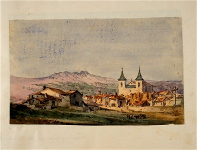 Vista del caserío de El Escorial con la iglesia de San Bernabé