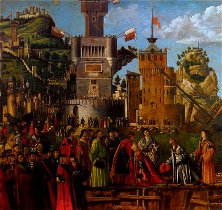Vittore carpaccio, Departure of the Pilgrims 01