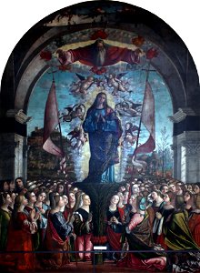Vittore Carpaccio - Sant'Orsola polyptique - Apoteosi di sant'Orsola e delle sue compagne. Free illustration for personal and commercial use.