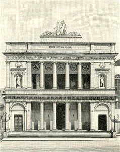 Vittoria teatro Vittorio Emanuele (xilografia di Barberis 1892). Free illustration for personal and commercial use.