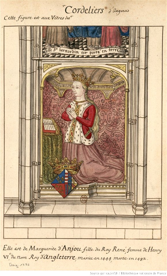 Vitrail de Marguerite d'Anjou aux Cordeliers d'Angers