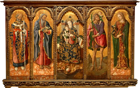Vittore Crivelli - Madonna and Child with Saints - Google Art Project. Free illustration for personal and commercial use.