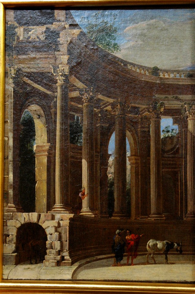 Viviano Codazzi - Exèdre- fragment de colonnade de jardin
