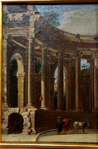 Viviano Codazzi - Exèdre- fragment de colonnade de jardin