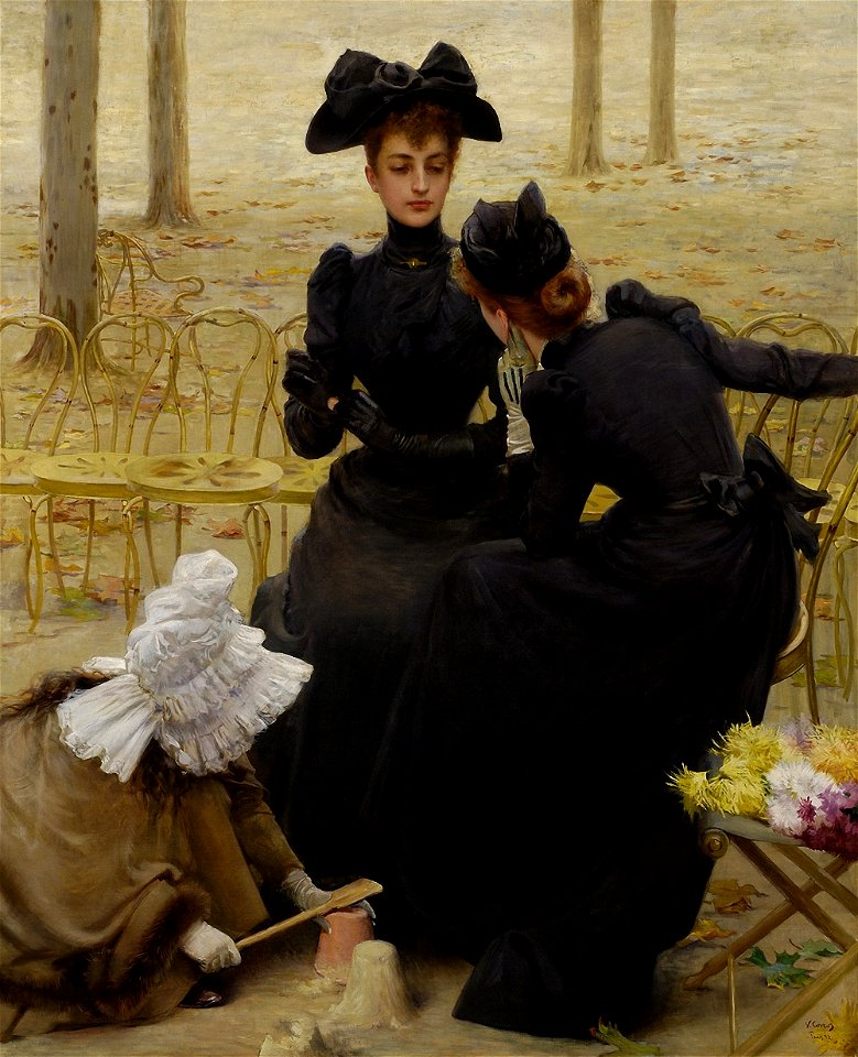 Vittorio Matteo Corcos - Conversation in the Jardin du Luxembourg
