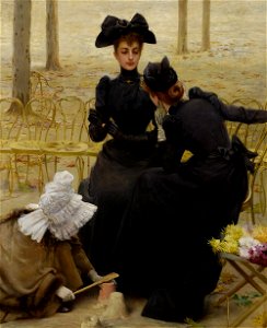 Vittorio Matteo Corcos - Conversation in the Jardin du Luxembourg