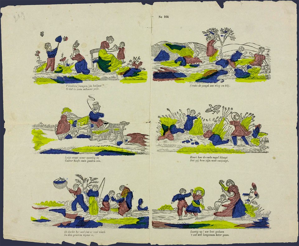Vlinders vangen, in het net-Catchpenny print-PRENT 0070