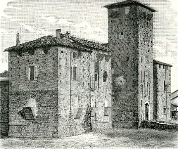 Voghera il castello o carcere giudiziario xilografia di Barberis