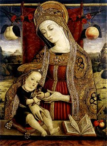 Vittore Crivelli - Madonna and Child - WGA05803. Free illustration for personal and commercial use.