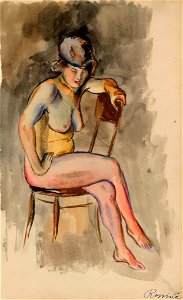 Vladimir Baranov-Rossine - Nude with a Hat