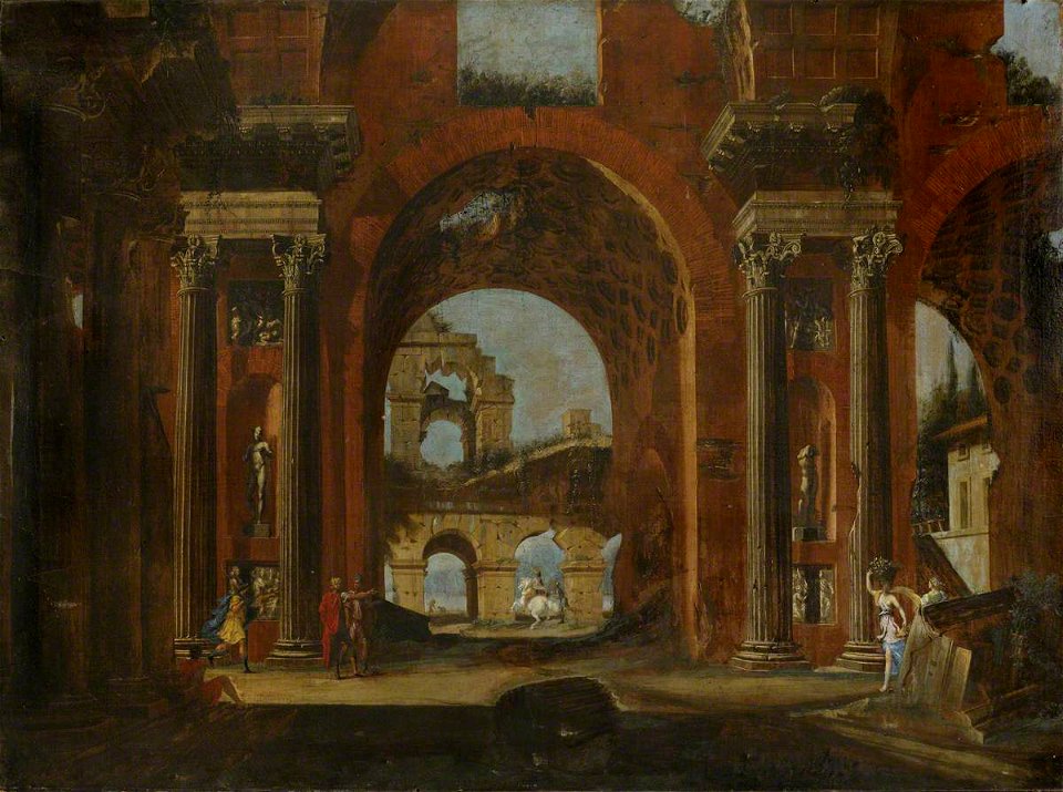 Viviano Codazzi (c.1604-1670) (attributed to) - Classical Ruins, Horseman and Figures - 926841 - National Trust