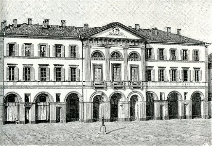Voghera palazzo municipale xilografia di Barberis