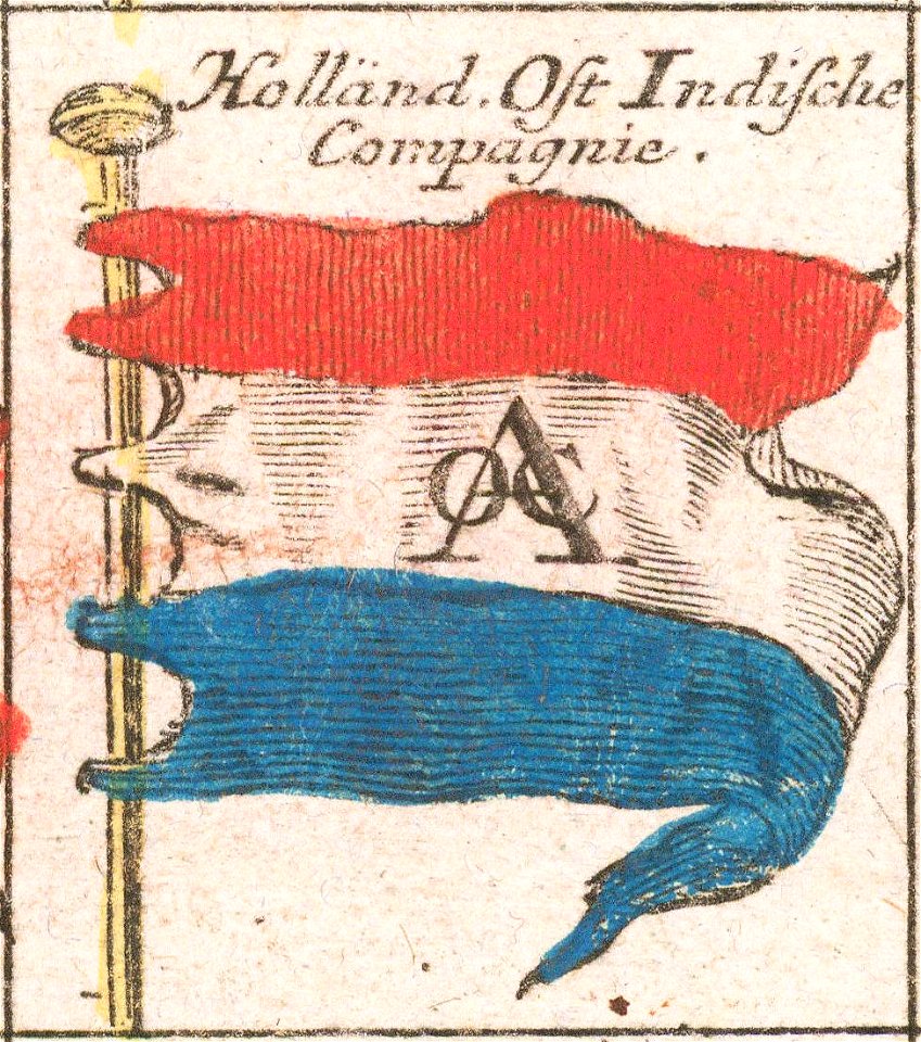 VOC - Ca. 1760 flag chart by Tobias Lotter (cropped)