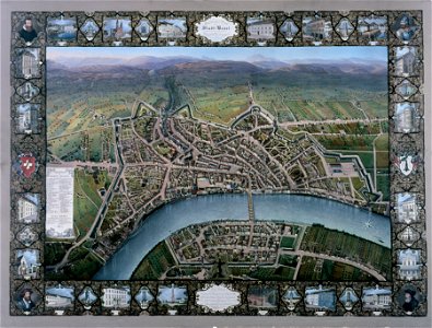 Vogelschauplan Basel 1847 Johann Friedrich Mähly HMB 1901-108 C110