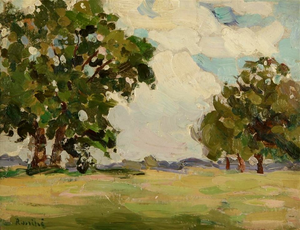 Vladimir Baranov-Rossine - Landscape with Apple Trees