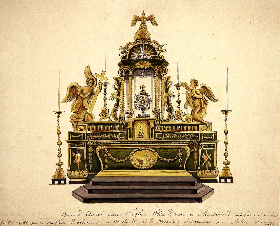 Vm barok hoofdaltaar OLV-basiliek, Maastricht, ca 1840