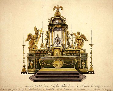 Vm barok hoofdaltaar OLV-basiliek, Maastricht, ca 1840