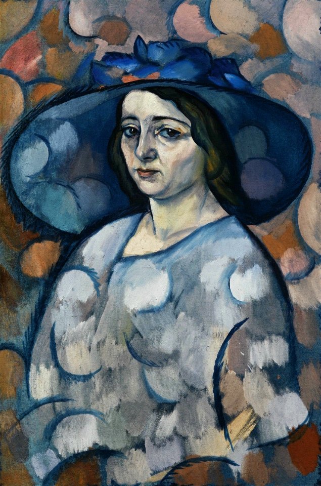 Vladimir Baranov-Rossine - Lady in a Blue Hat