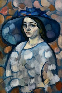 Vladimir Baranov-Rossine - Lady in a Blue Hat