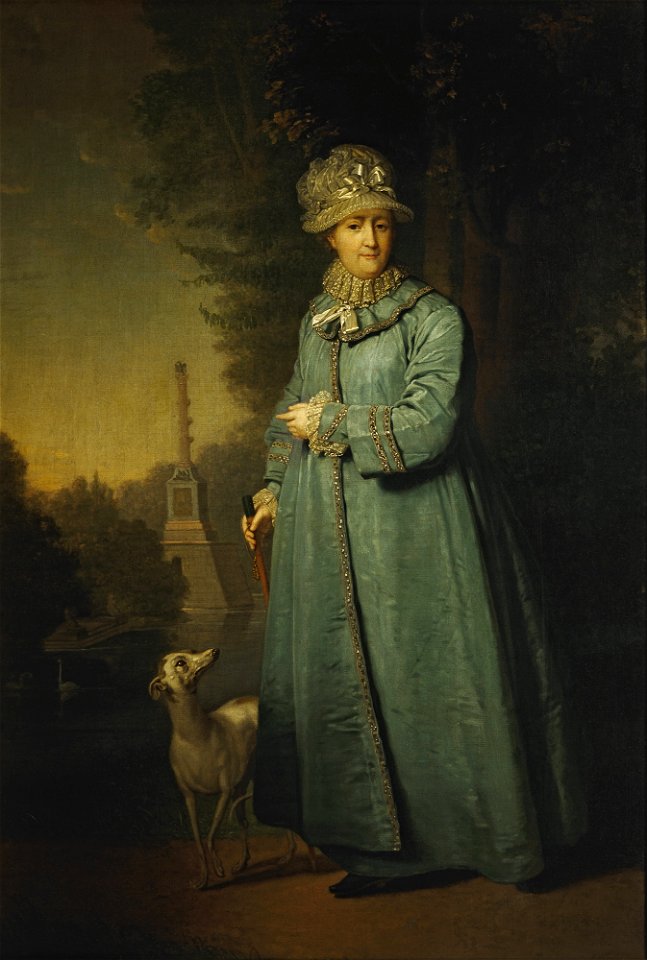 Vladimir Borovikovskiy - Екатерина II на прогулке в Царскосельском парке - Google Art Project