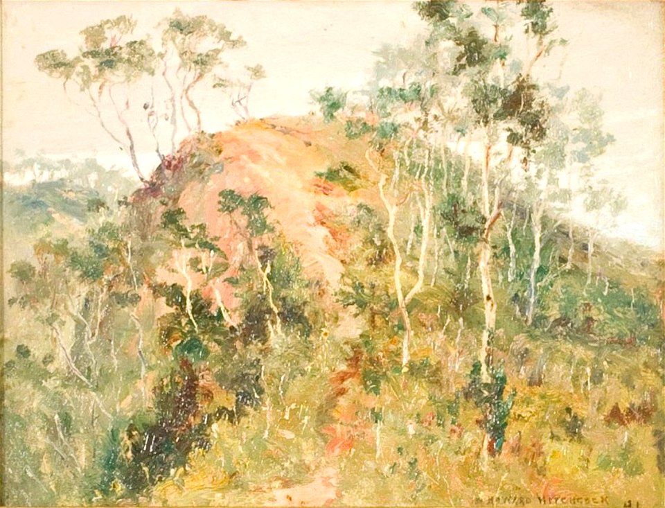 Volcano, Hawaii by David Howard Hitchcock, oil on board