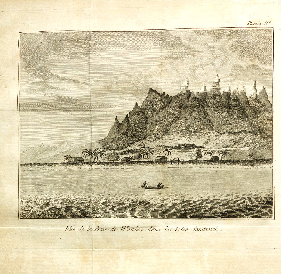 Voyage autour du monde - planche IIe - Vue de la Baie de Woahoo