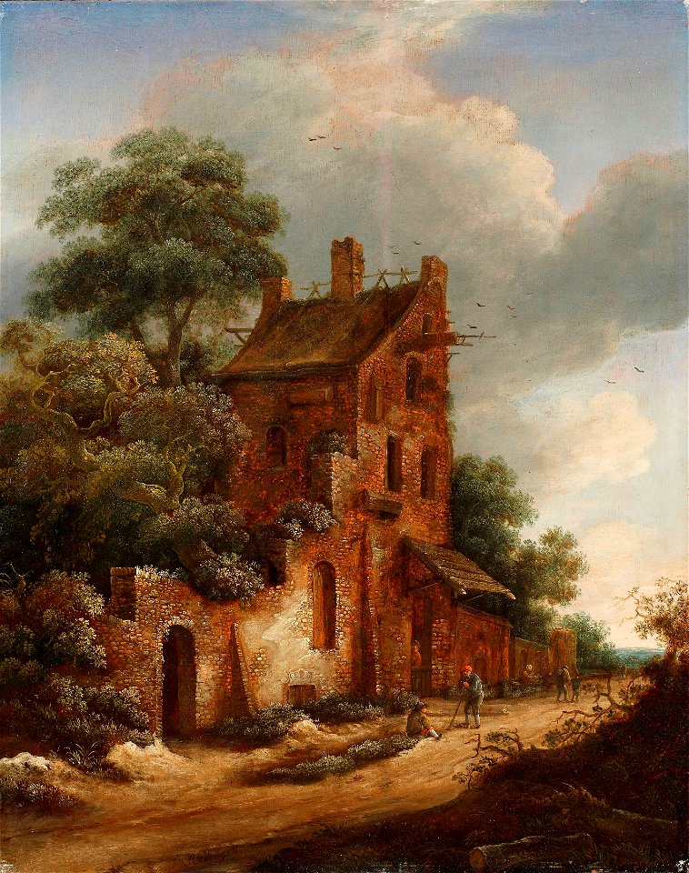 Roelof Jansz. van Vries - Landschap met gezicht op een huis aan een zandweg