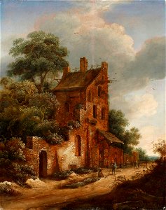 Roelof Jansz. van Vries - Landschap met gezicht op een huis aan een zandweg