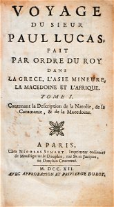 Voyage du sieur Paul Lucas - title page - Lucas Paul - 1712